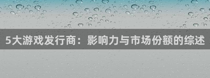 亿万28官网招商主管：5大游戏发行商：影响力与市场份额的综述